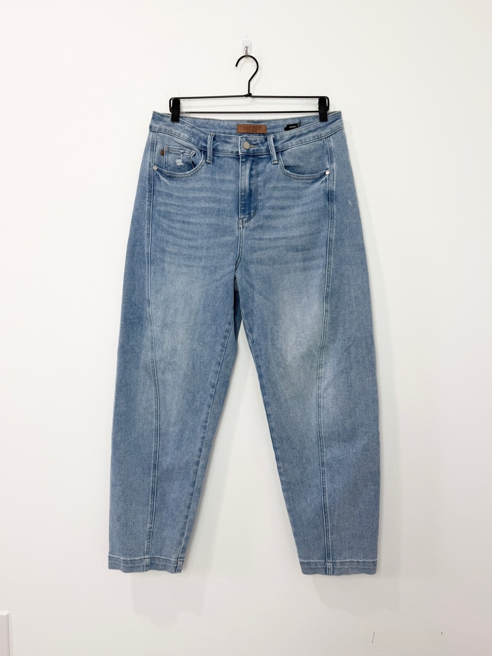 Judy Blue High Waist Side Panel Barrel Leg Denim Jeans 88959 size 13 31